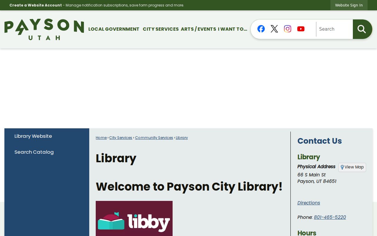 Payson city directory library local-history access page