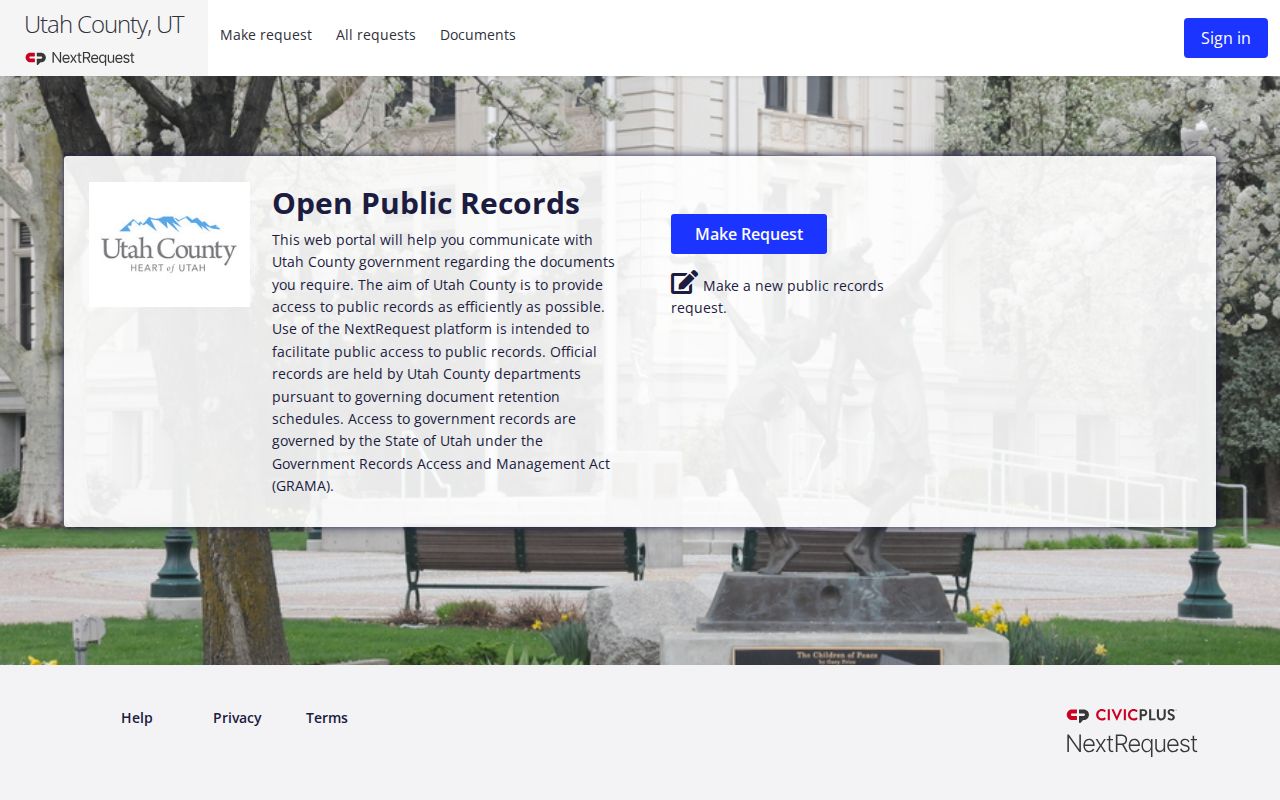 Payson residents directory Utah County GRAMA request form