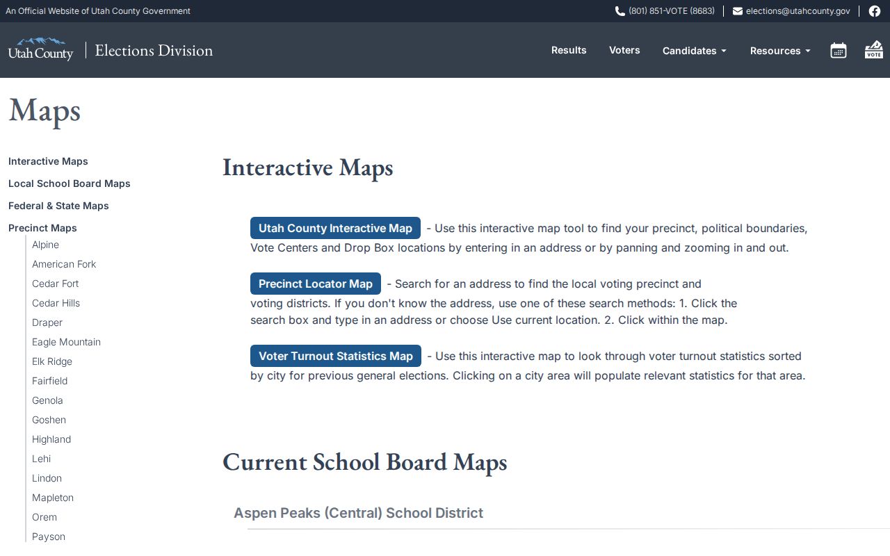 Payson neighbors Utah County election maps showing precinct geography