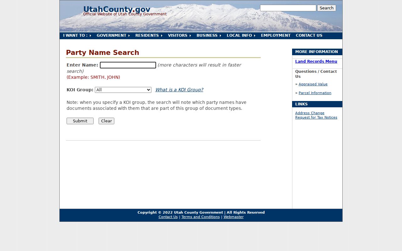 Payson previous residents grantor and grantee party history search