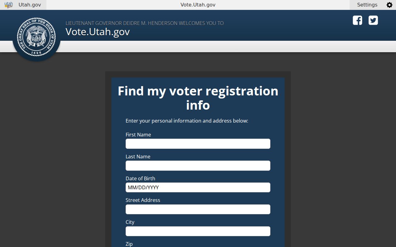 Payson resident lookup Utah voter self-search fields